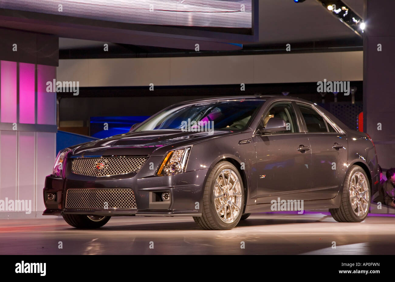 Détroit, Michigan La Cadillac CTSV sur l'affichage à la North American International Auto Show Banque D'Images