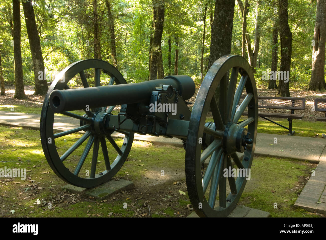 10 pound Parrott rifle à la guerre civile de tirailleur à l'Arkansas Post National Memorial dans la région du delta de l'Arkansas Banque D'Images