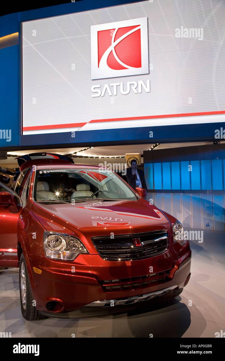 Détroit, Michigan le Saturn Vue Green Line Hybrid présentée au North American International Auto Show Banque D'Images