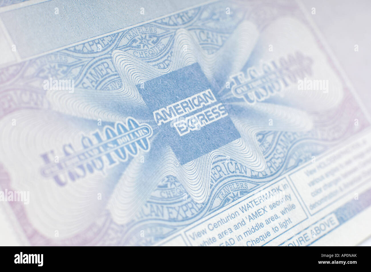 American Express chèques de voyage en dollars 1000 libre Photo Stock - Alamy