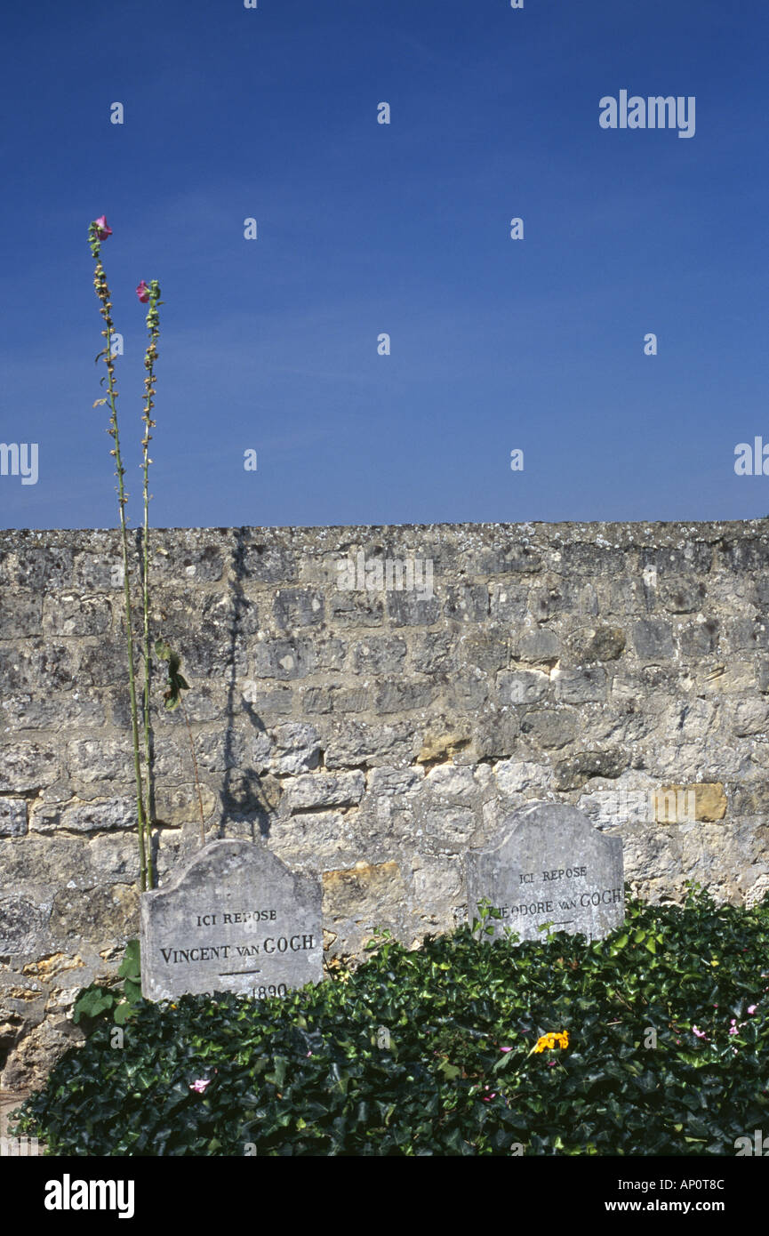 Tombes de Vincent van Gogh et son frère Théodore à Auvers sur Oise, Oise, France Banque D'Images