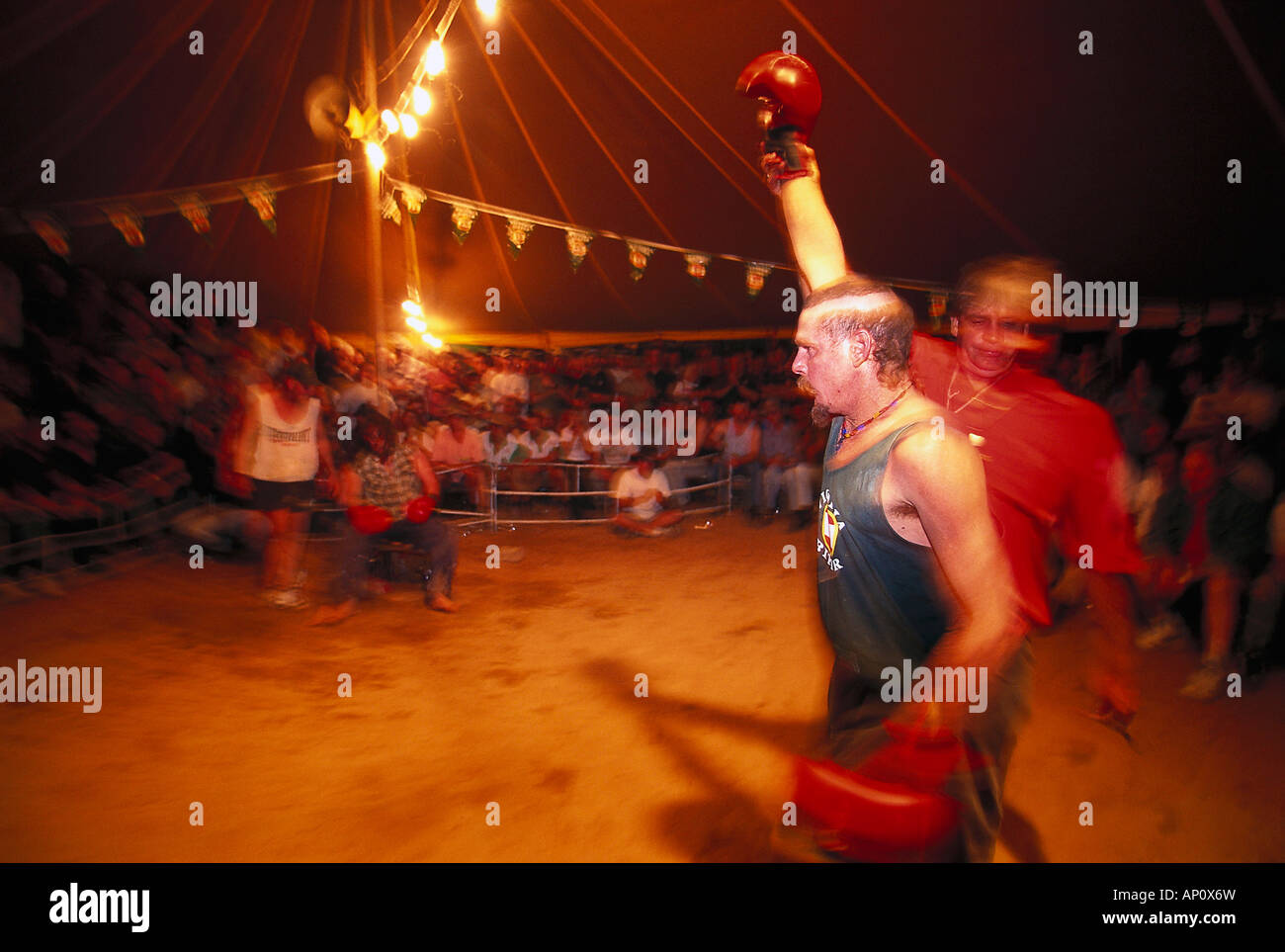 Bat Meatman, challenger, événement de Boxe Boxe la Troupe Fred Brophy, Queensland, Australie Banque D'Images