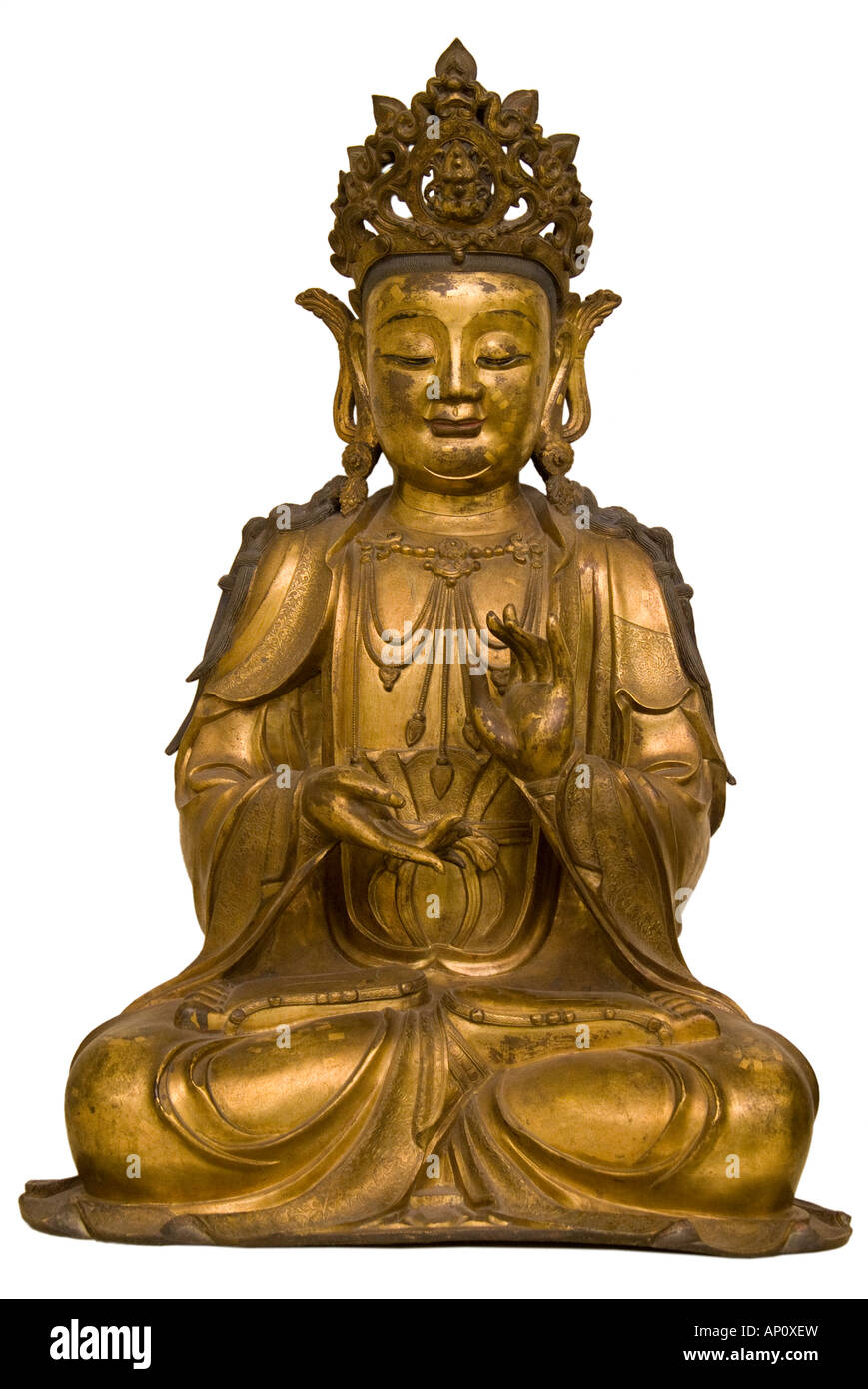 Geste de la prédication 19e siècle futur Bouddha bodhisattva dharmacakra mudra Banque D'Images