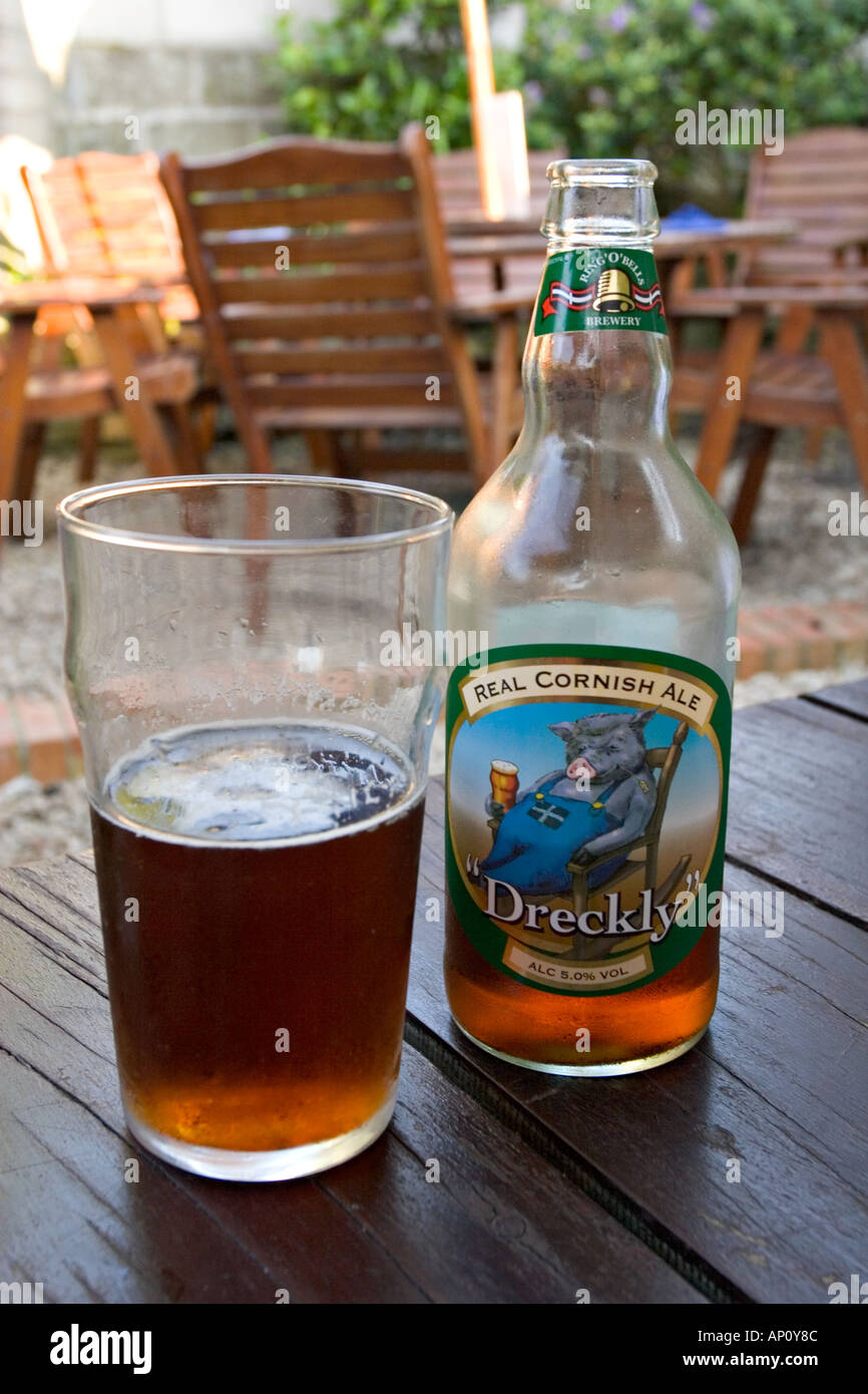 Dreckly du vrai Cornish Ale Banque D'Images