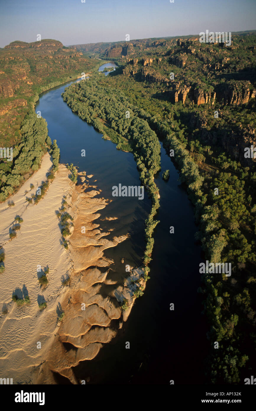 Vue aérienne, à l'Est de la rivière Crocodile, le parc national de Kakadu et Arnhemland, Territoire du Nord, Australie Banque D'Images