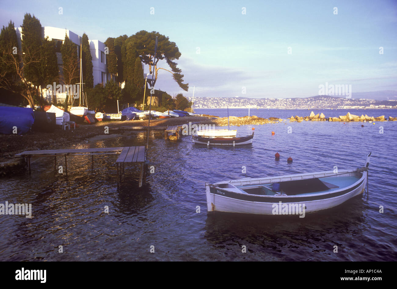 Port du croûton juan les pins Cap d Antibes french riviera villa bateaux de pêche aujourd hui Scott Fitzgerald a écrit le Banque D'Images