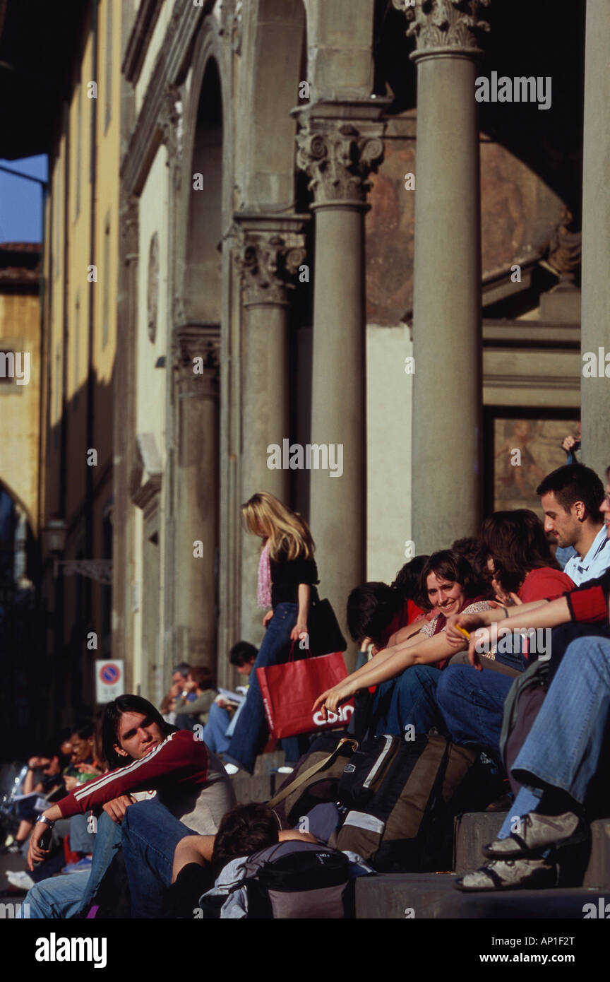 Ospedale degli Innocenti, Piazza Santo Spirito Annunziata, Florence, Toscane, Italie Banque D'Images