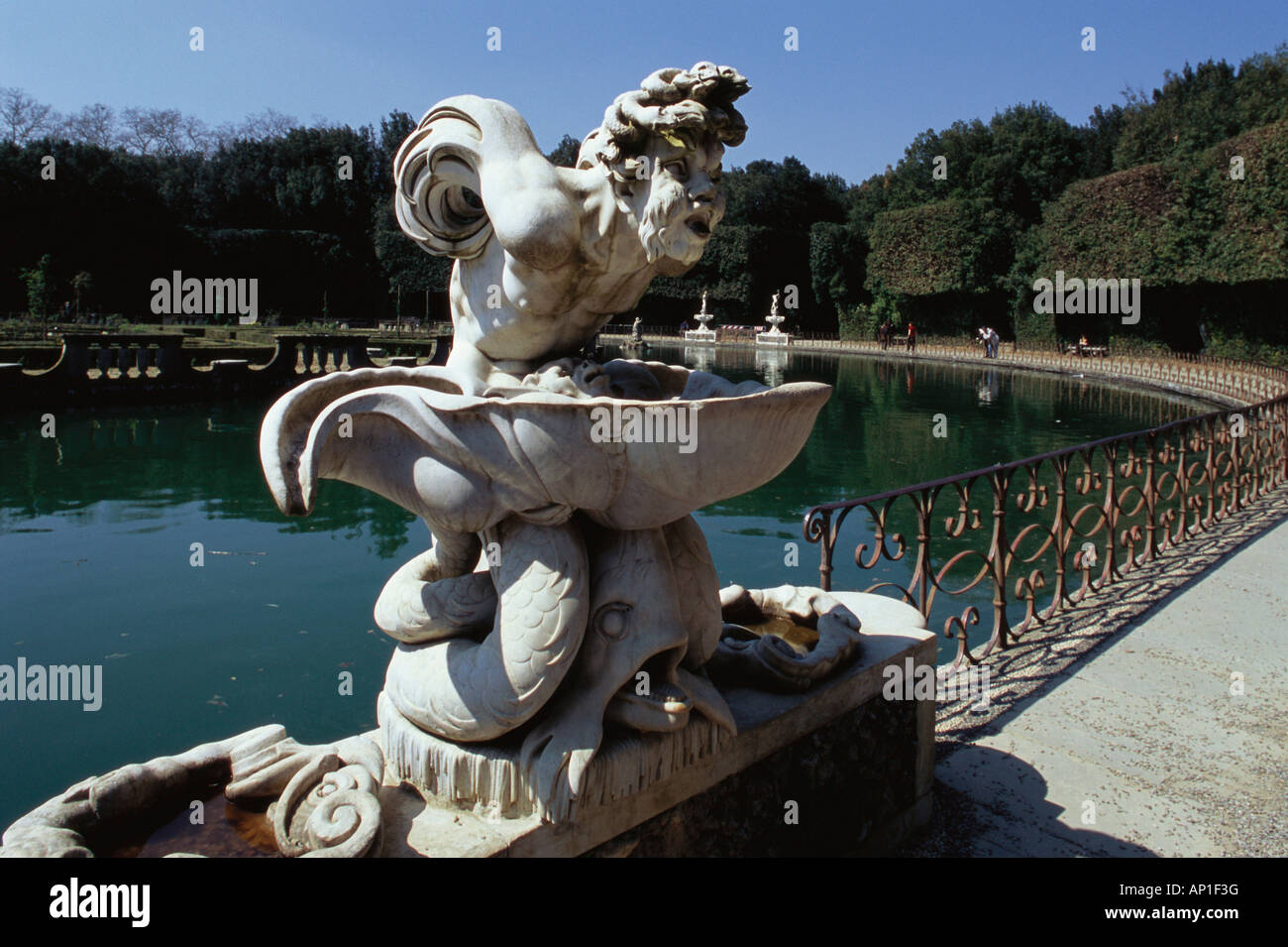 Isoloto, Fontaine des océans, Giardino di Boboli, Florence, Toscane, Italie Banque D'Images