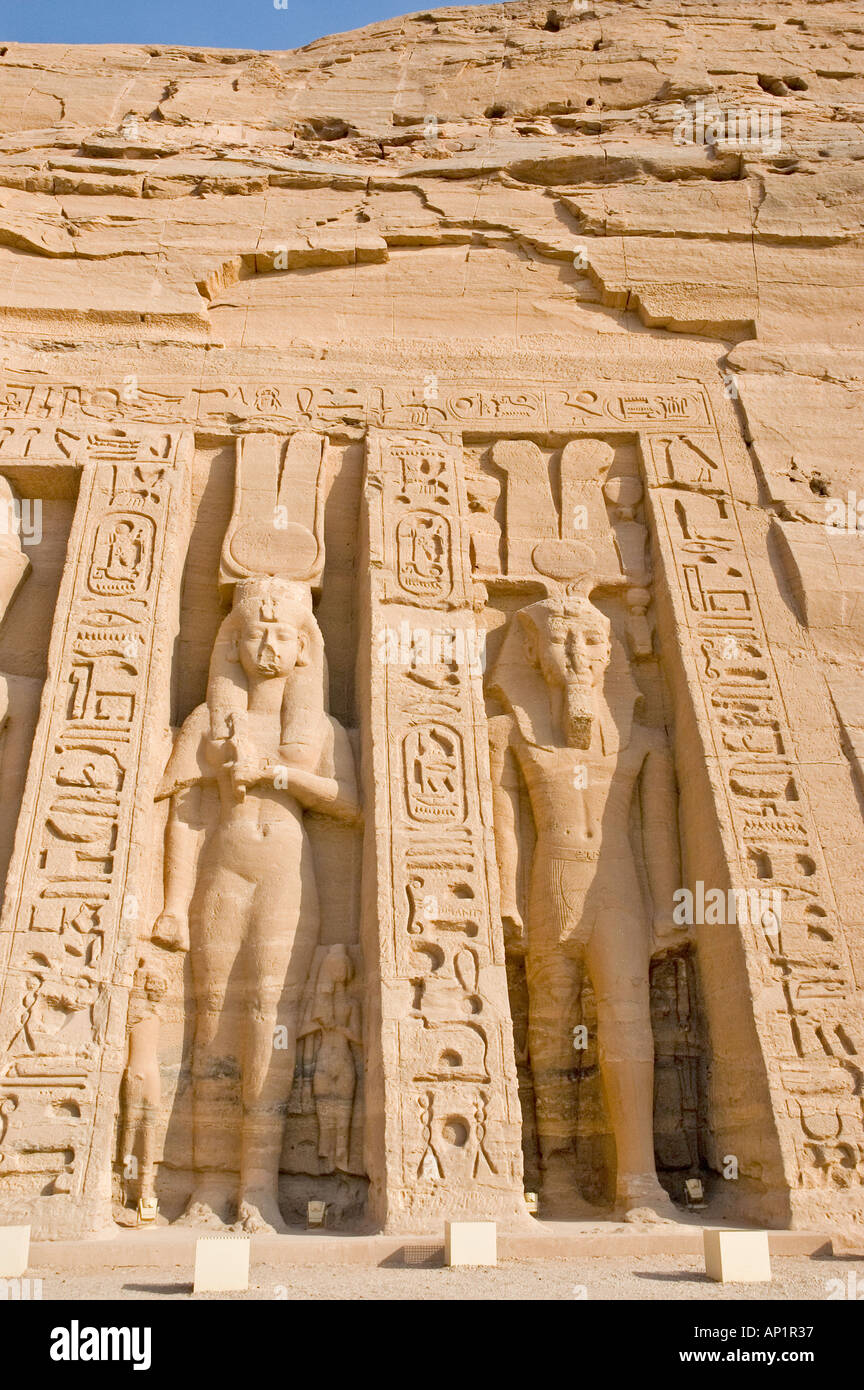 Temple d'Hathor de Abu Simbel Haute Egypte Moyen-orient DSC 4259 Banque D'Images