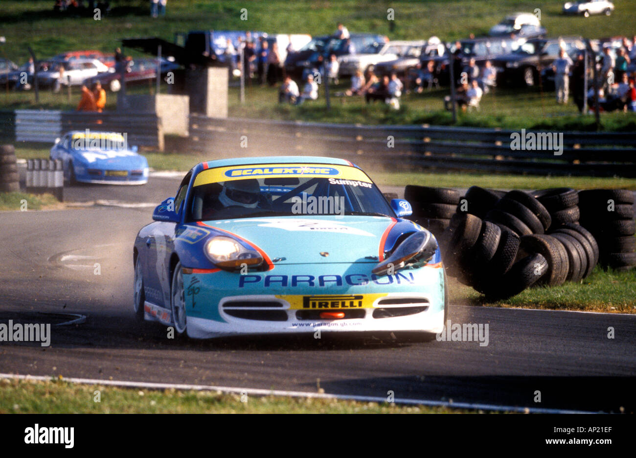 Mark Sumpter à Outlon Park avec projecteurs avant de tomber Banque D'Images