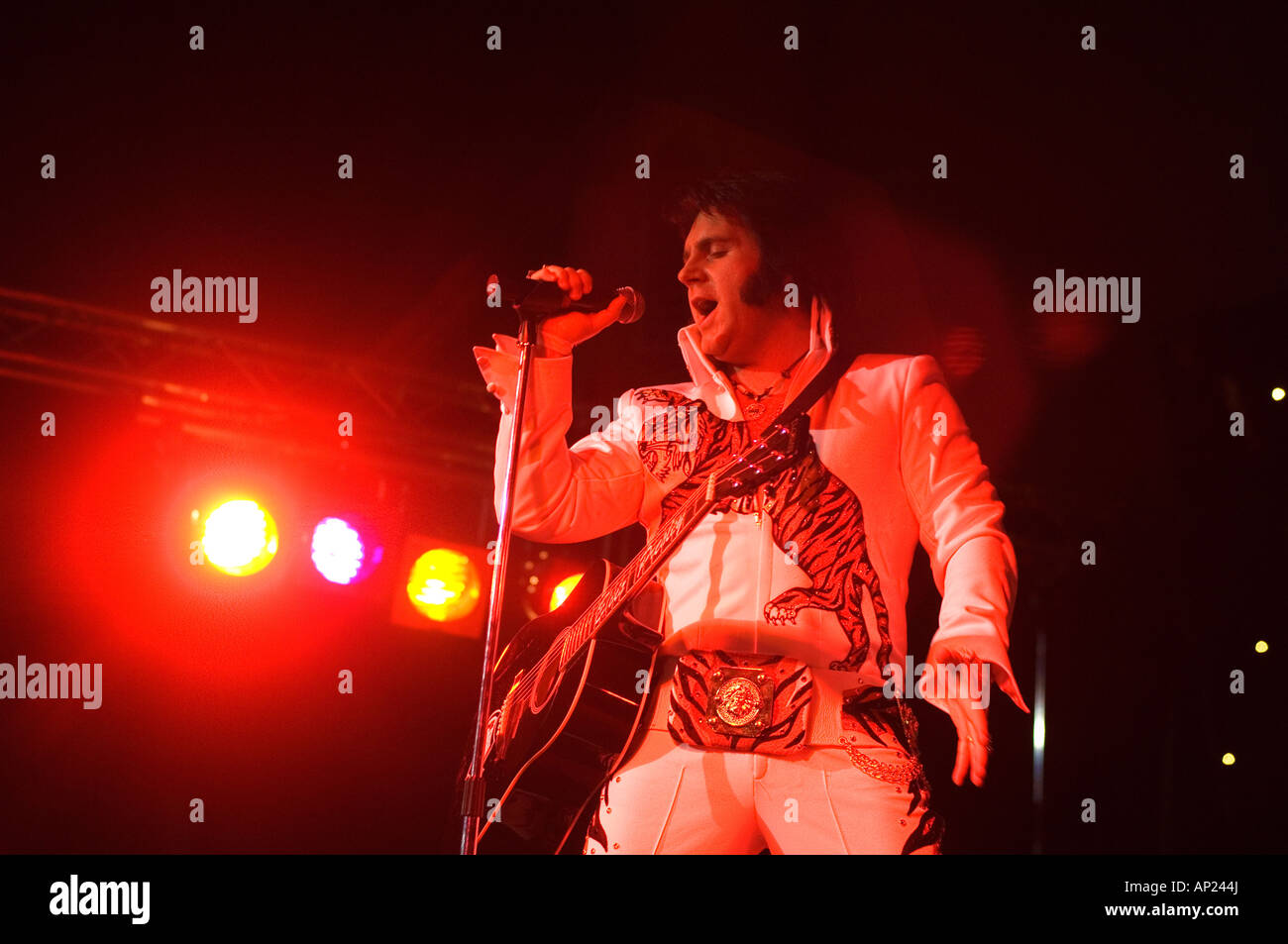 Imitateur d'Elvis Presley concours tenu au Norbreck Castle Hotel, Blackpool, Royaume-Uni Banque D'Images