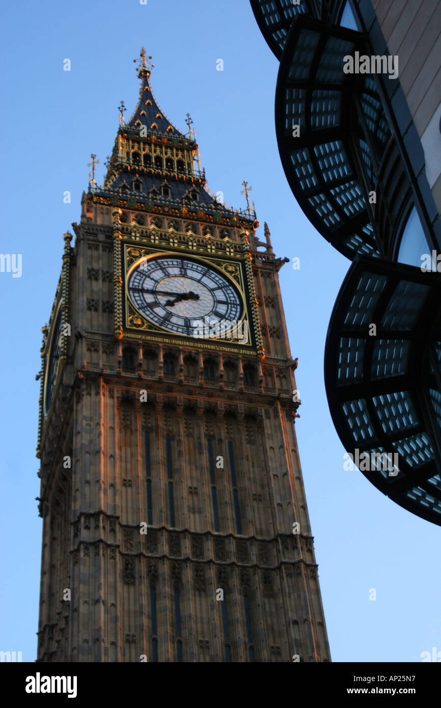 Big Ben et Westminster nouveau Parlement Central London Banque D'Images