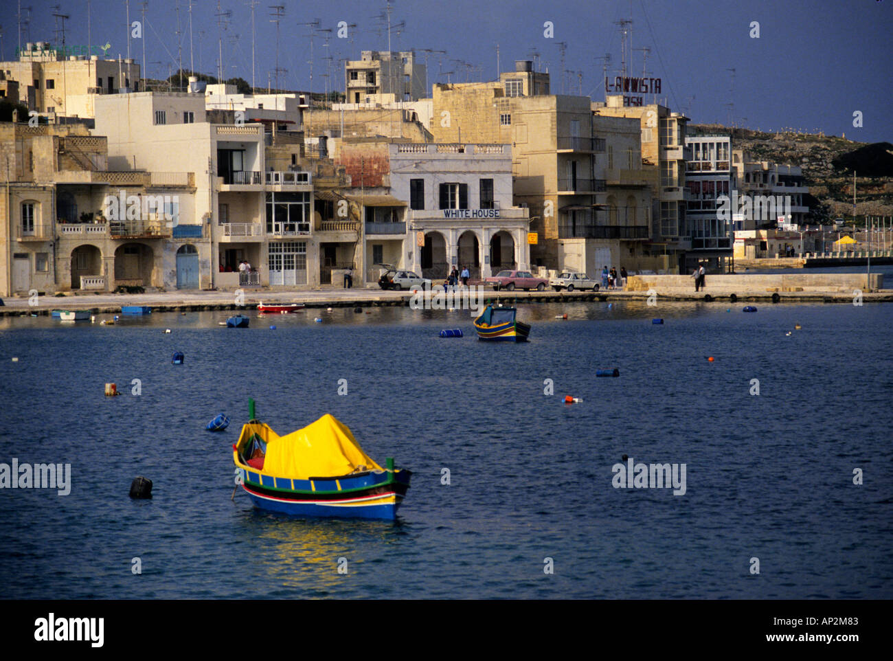 Bateau de pêche en Europe Malte Valletta port Banque D'Images