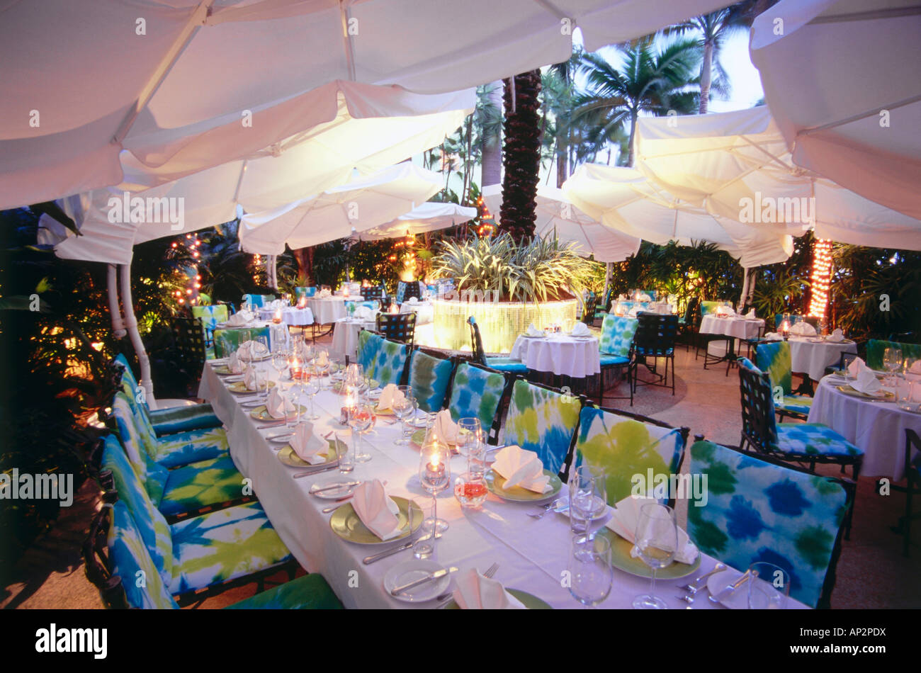 Souhait de restaurant à l'hôtel, South Beach, Miami, Floride, USA Banque D'Images Souhait de restaurant à l'hôtel, South Beach, Miami, Floride, USA Banque D'Images