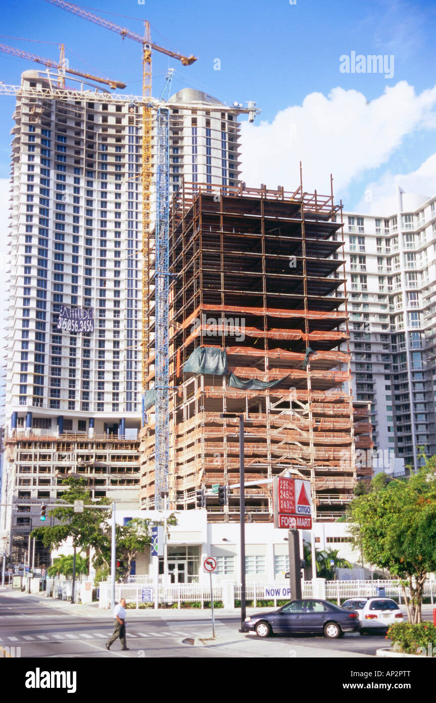 Boom Immobilier, Centre Ville, Miami, USA, Floria Banque D'Images