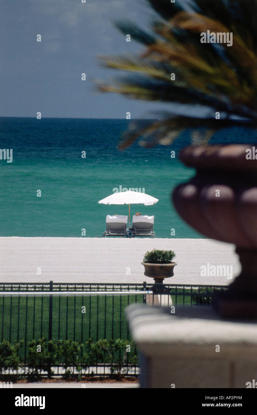 Impression de plage, South Beach, Miami, Floride, USA Banque D'Images Impression de plage, South Beach, Miami, Floride, USA Banque D'Images