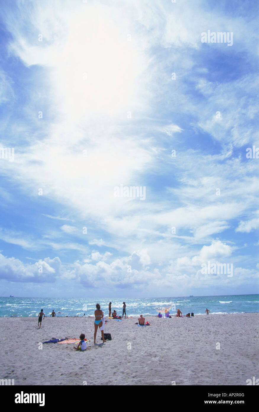 Beach, South Beach, Miami, Floride, USA Banque D'Images Beach, South Beach, Miami, Floride, USA Banque D'Images