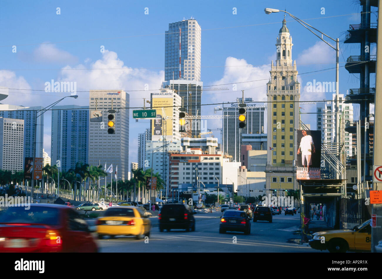 Impression de la rue, Centre Ville, Miami, USA, Floria Banque D'Images