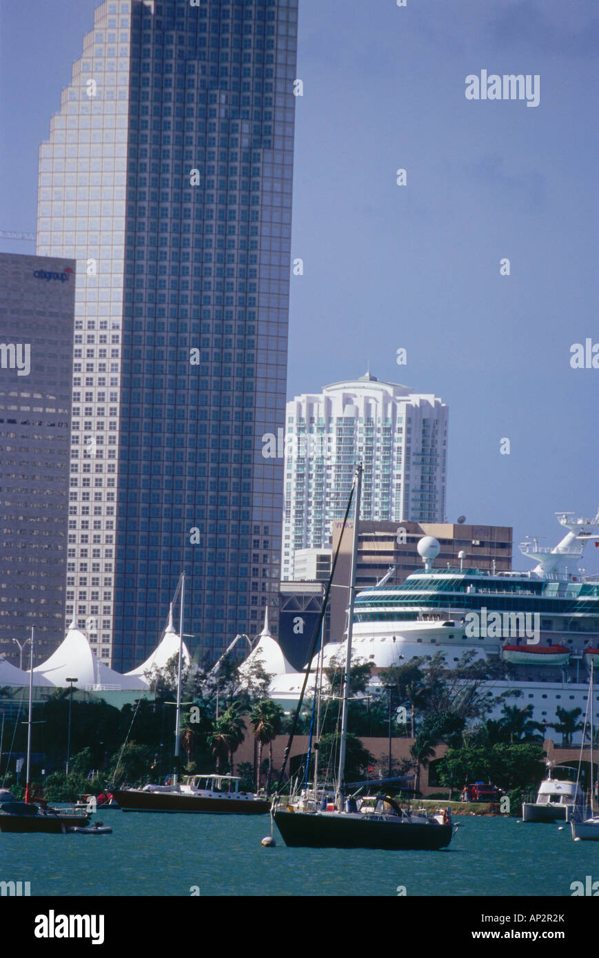 Miami Skyline, Centre Ville, Miami, Floride, USA Banque D'Images