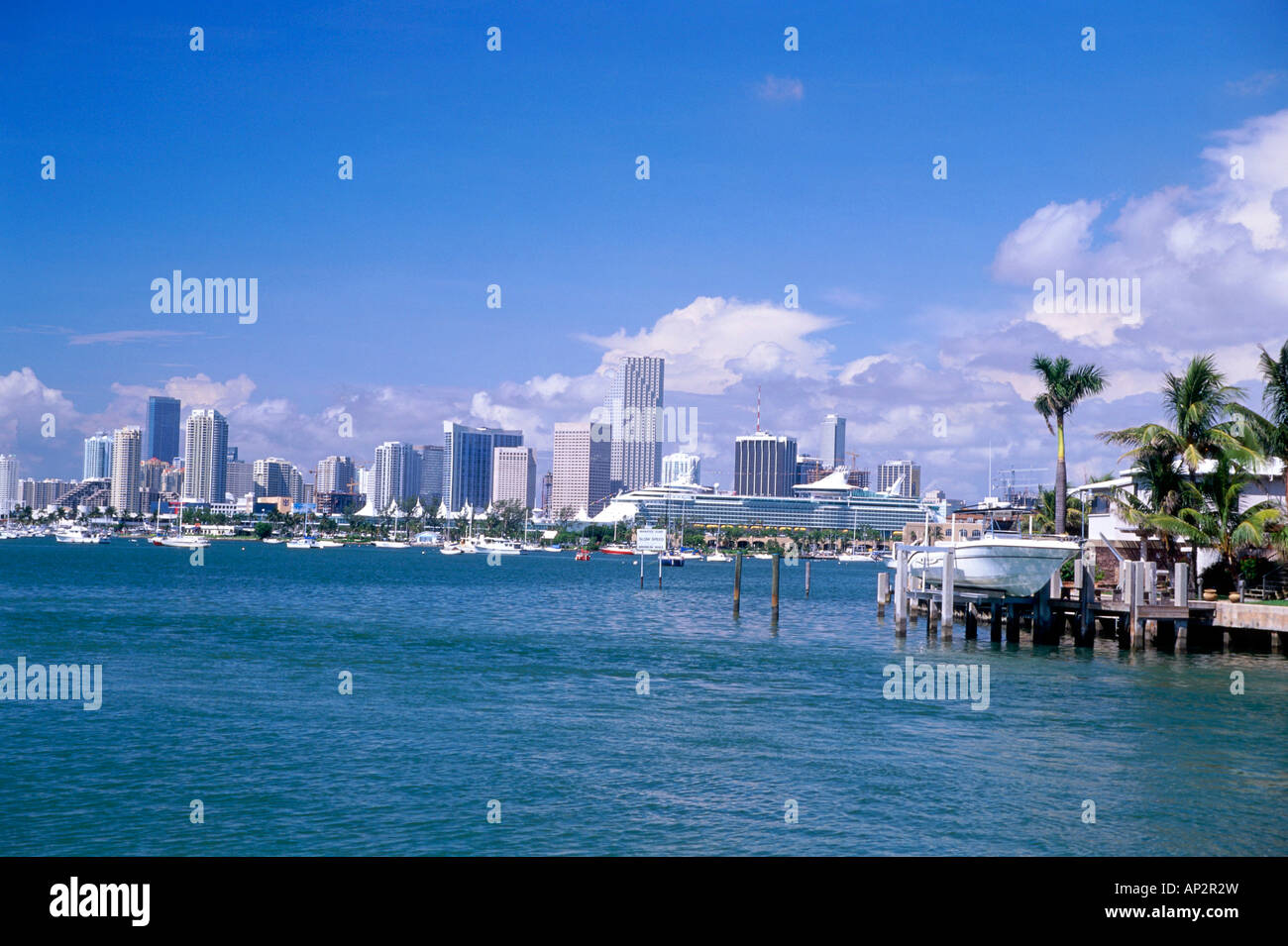 Miami Skyline, Centre Ville, Miami, Floride, USA Banque D'Images