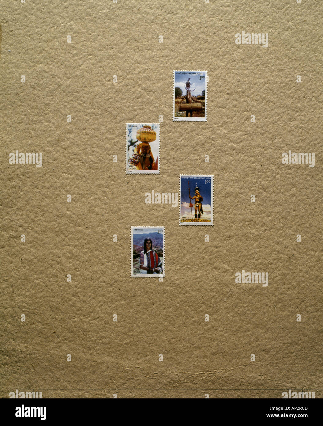 Vieux timbres de Postage indien , inde , asie Banque D'Images