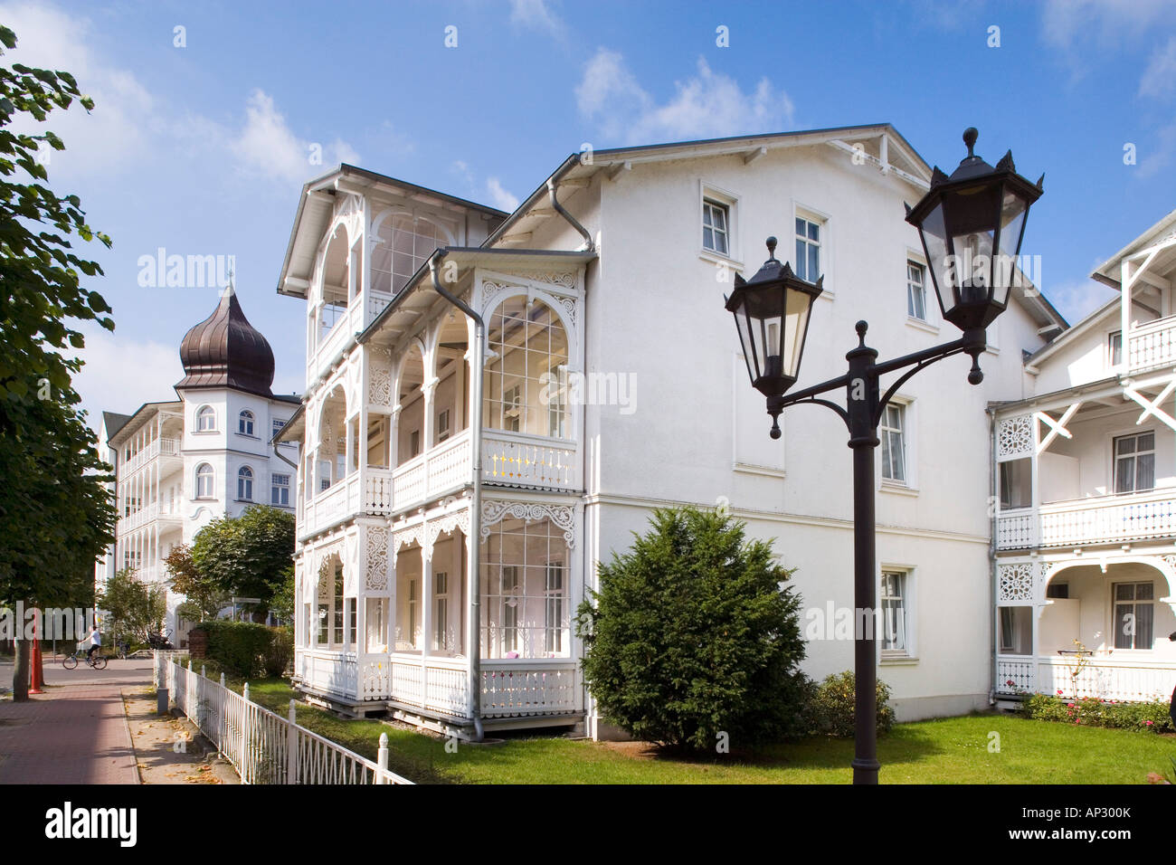 Villa, Binz, Ruegen, mer Baltique, Mecklembourg-Poméranie-Occidentale, Allemagne Banque D'Images