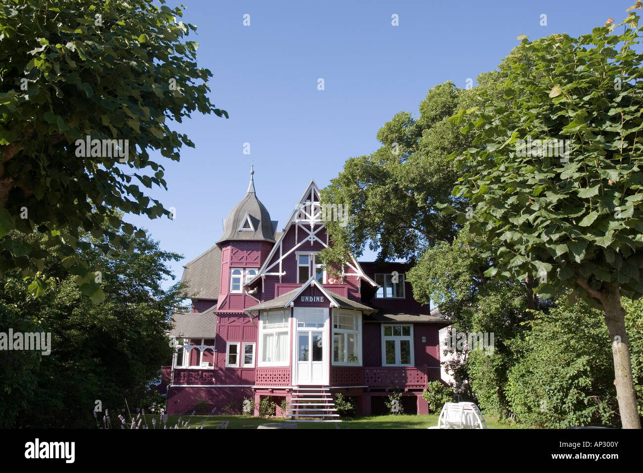 Villa, Binz, Ruegen, mer Baltique, Mecklembourg-Poméranie-Occidentale, Allemagne Banque D'Images