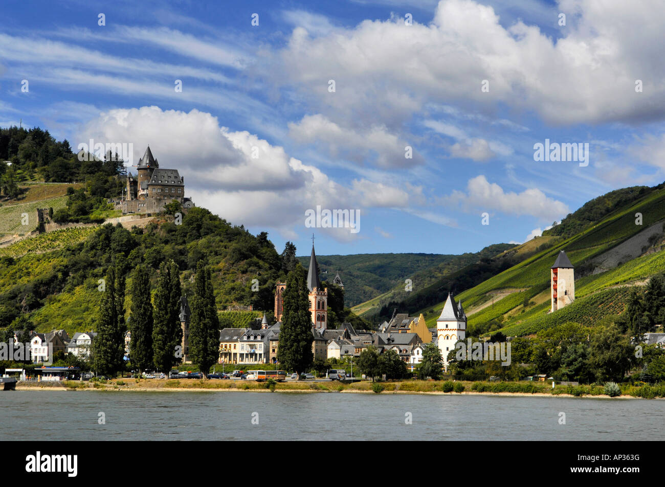 Burg, Stahleck Bacharach, Rhin, Rhénanie-Palatinat, Allemagne Banque D'Images