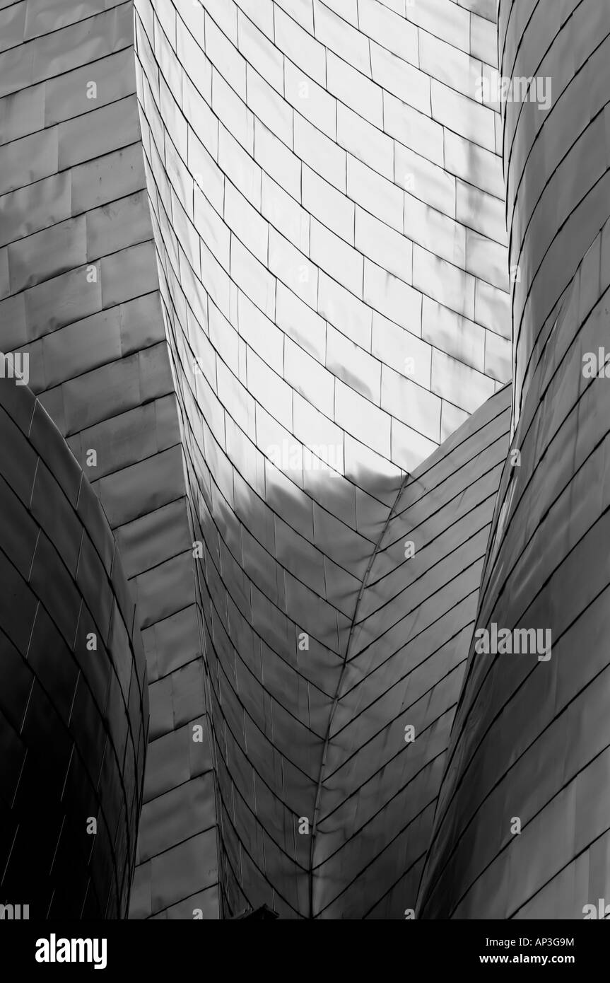 Détail architectural, Guggenheim Museum, Bilbao, Espagne Banque D'Images