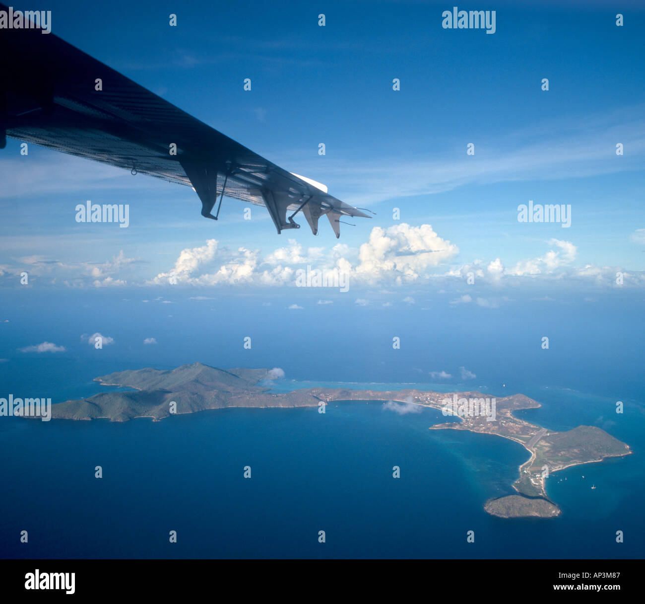 Canouan Island à partir de l'air, les Grenadines, Antilles, Caraïbes Banque D'Images