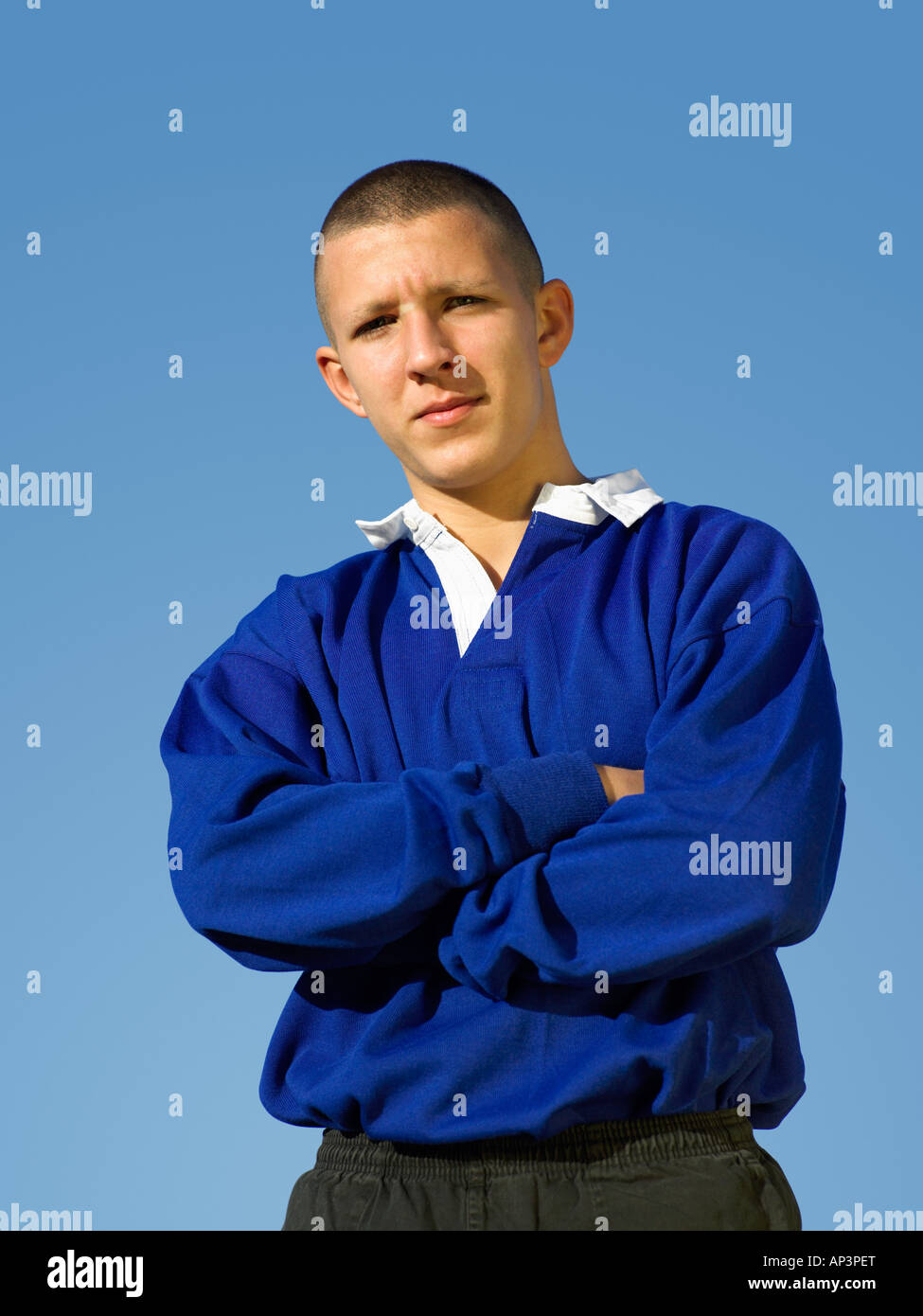 Portrait d'un joueur de rugby Banque D'Images