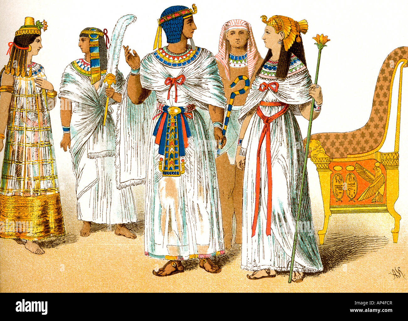 La famille royale de l'Égypte ancienne Banque D'Images