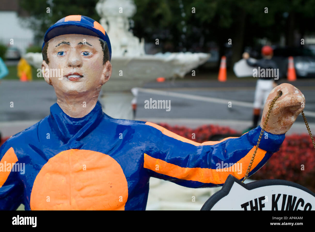 L'un d'un cercle de jockeys de pelouse à Saratoga Banque D'Images