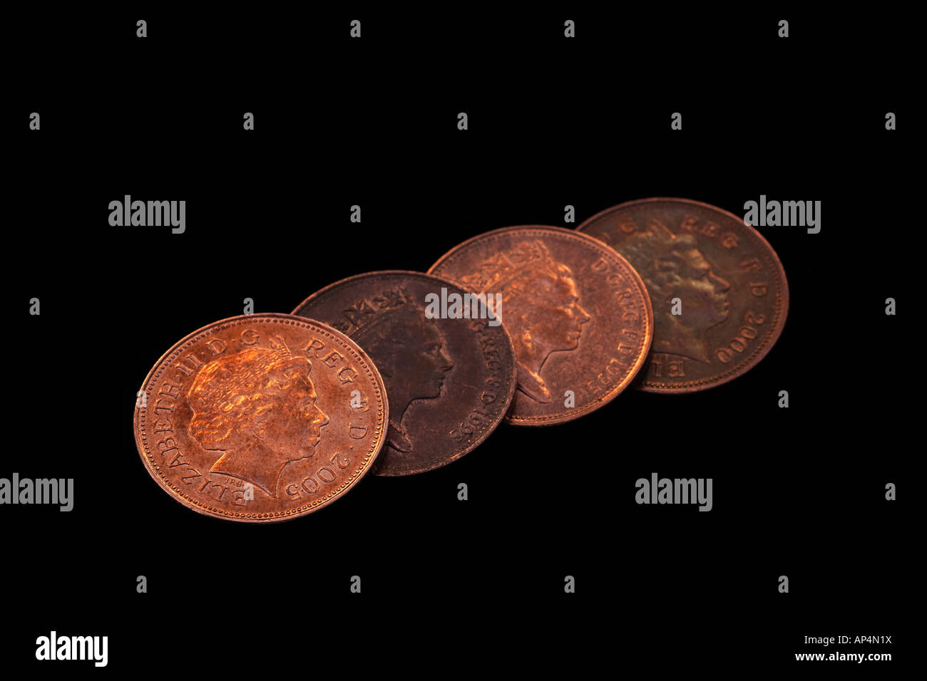 Deux pièces pence Banque D'Images