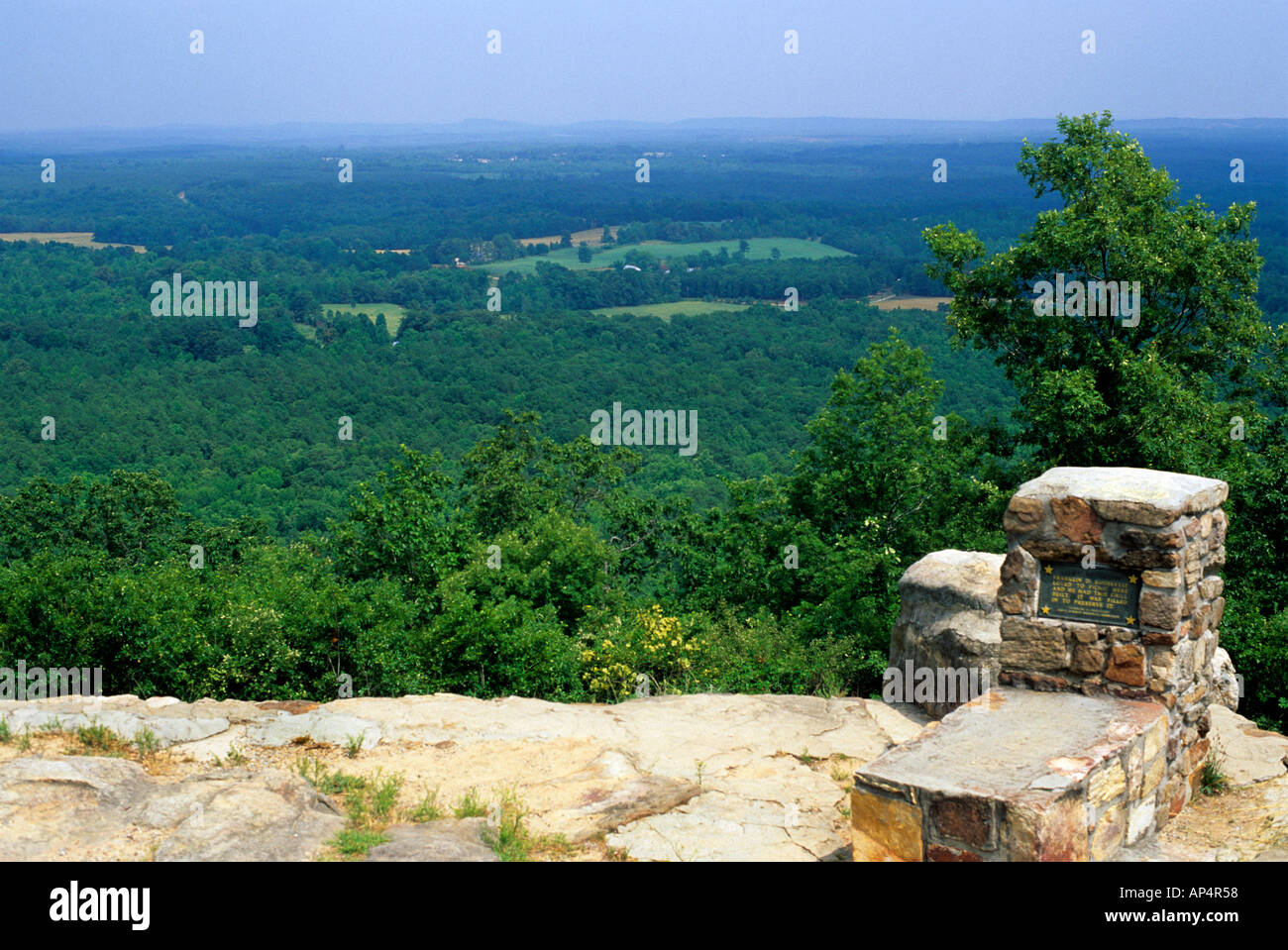 Une vue sur la vallée de Pine Mountain au bouton de la Géorgie de Dowdell s Banque D'Images