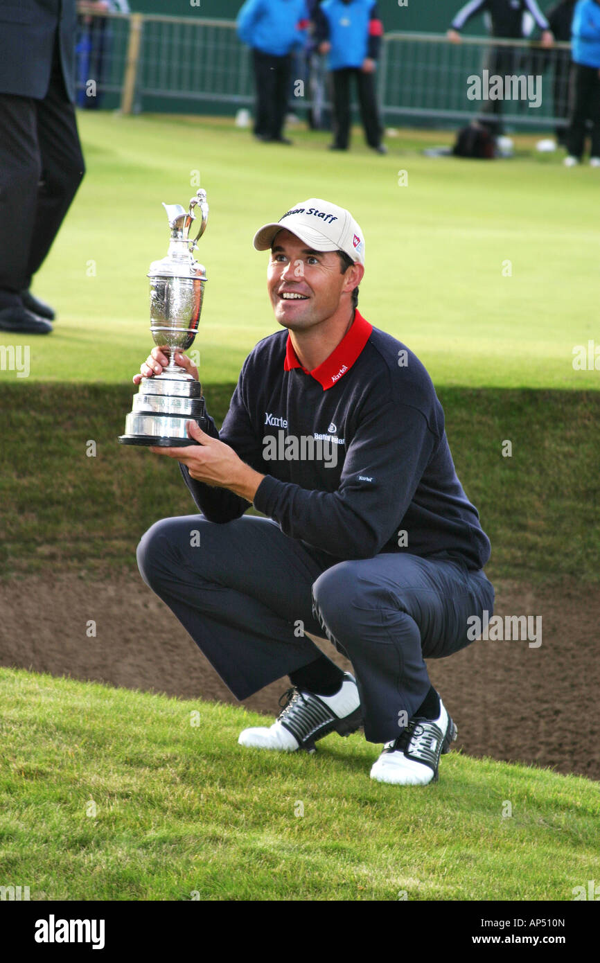 Padraig Harrington gagnante en 2007 du British Open Golf Championship avec la Claret jug Banque D'Images