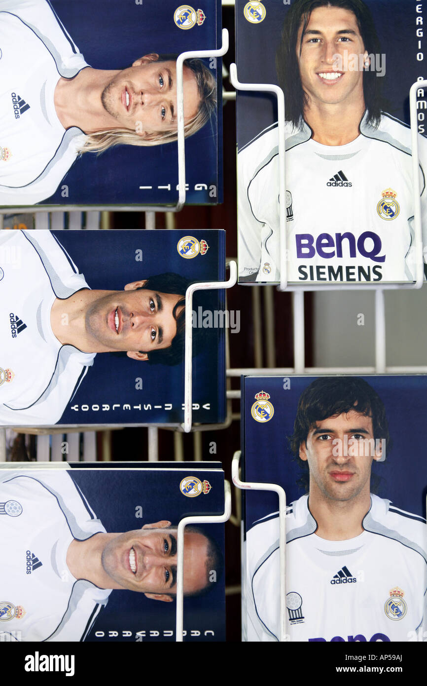 Cartes postales du Real Madrid, Madrid, Espagne Banque D'Images