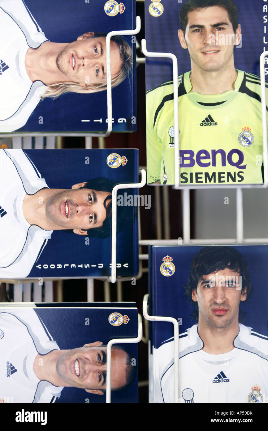 Cartes postales du Real Madrid, Madrid, Espagne Banque D'Images