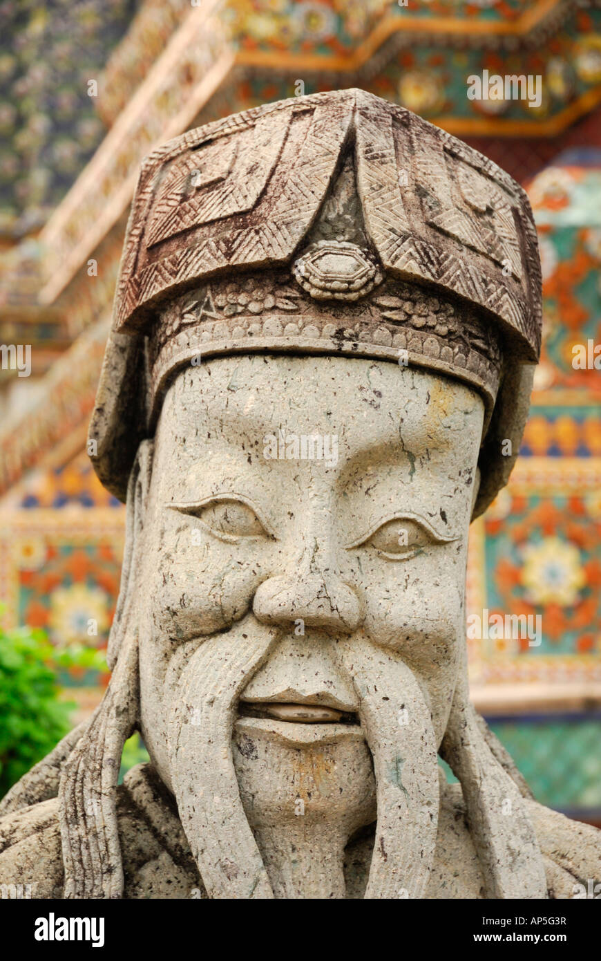 Statue chinoise de Wat Pho à Bangkok en Thaïlande Banque D'Images