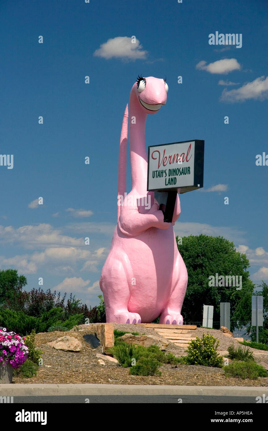 Statue de dinosaure dans l'Utah Vernal Banque D'Images