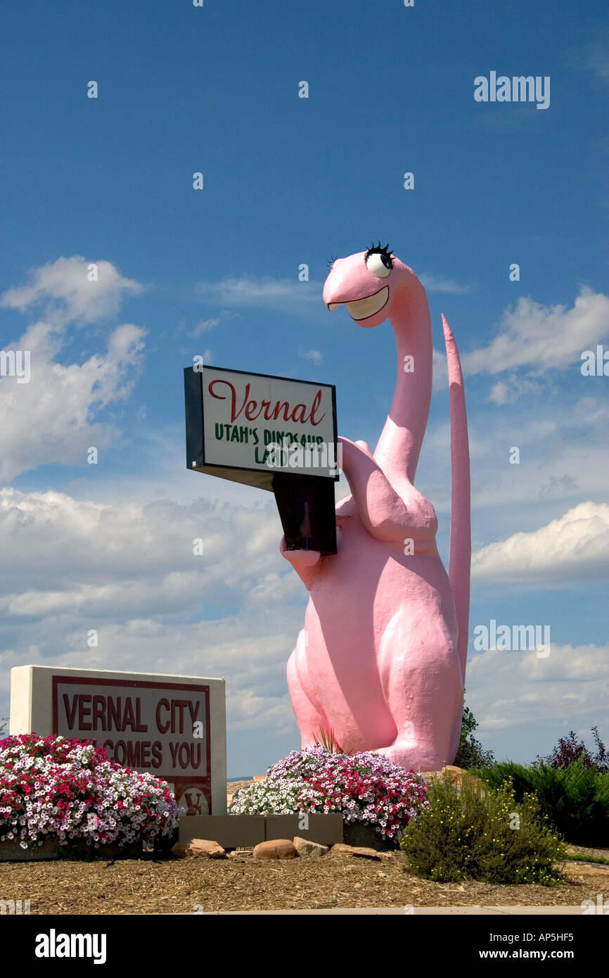 Statue de dinosaure dans l'Utah Vernal Banque D'Images