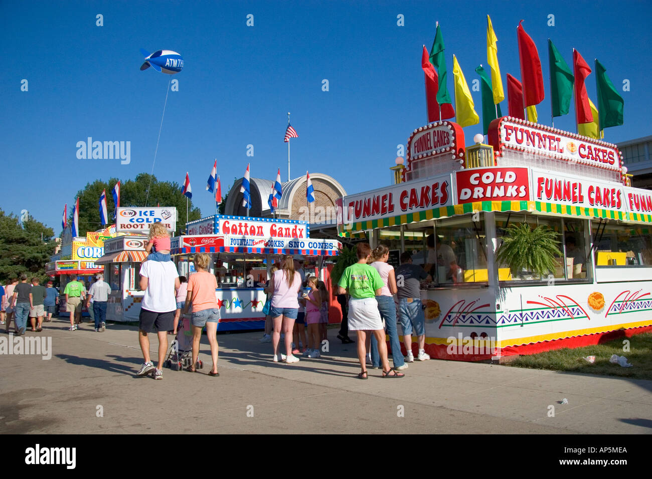 Des stands de restauration à l'Iowa State Fair, à Des Moines Banque D'Images