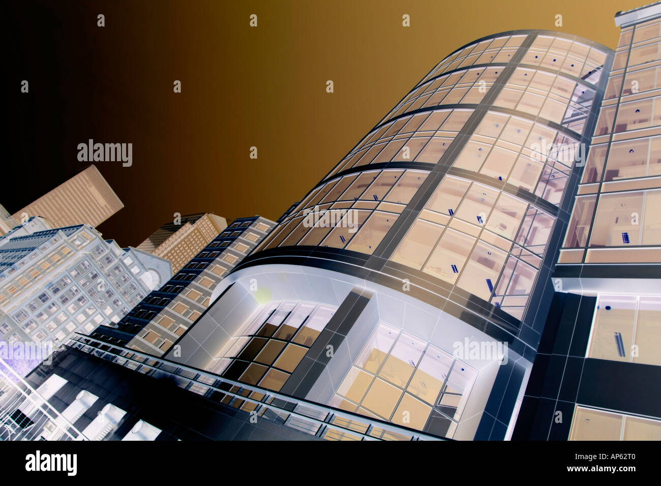 Amélioration de l'image numérique de grands édifices à bureaux London UK Banque D'Images