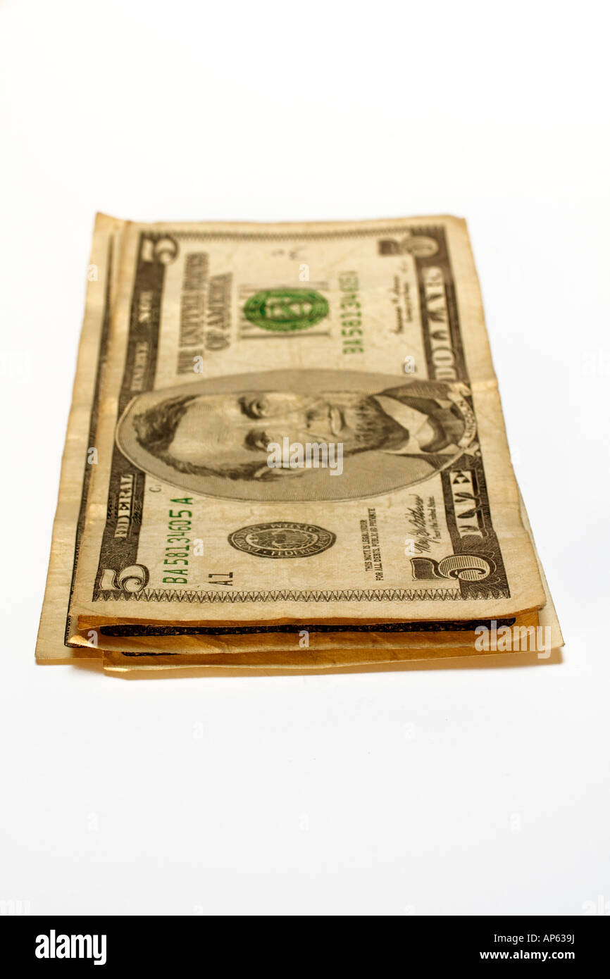 Pile de billets d'un dollar isolé sur fond blanc Photo Stock - Alamy