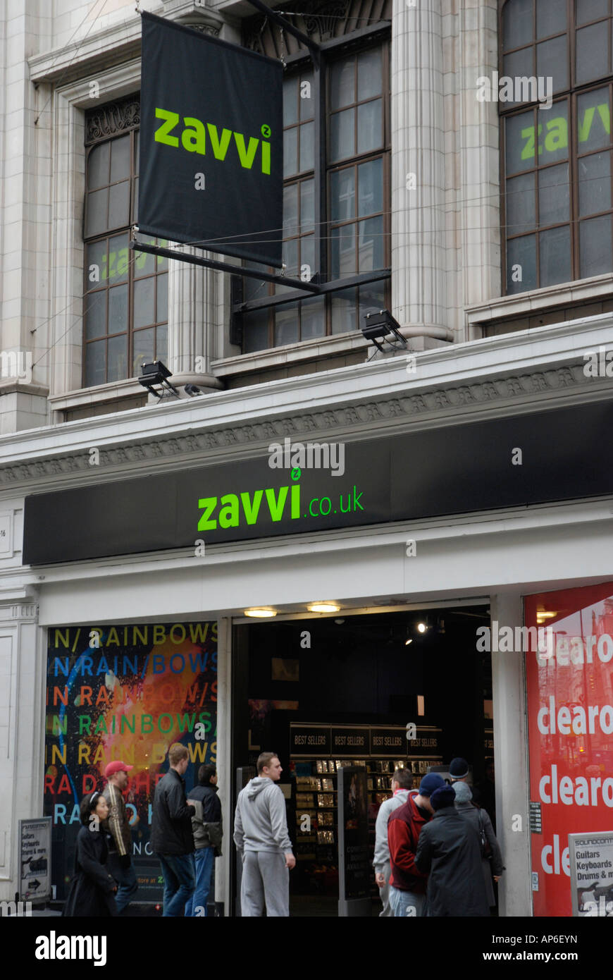 L'Zavvi megastore dans Oxford Street Londres anciennement Virgin Banque D'Images