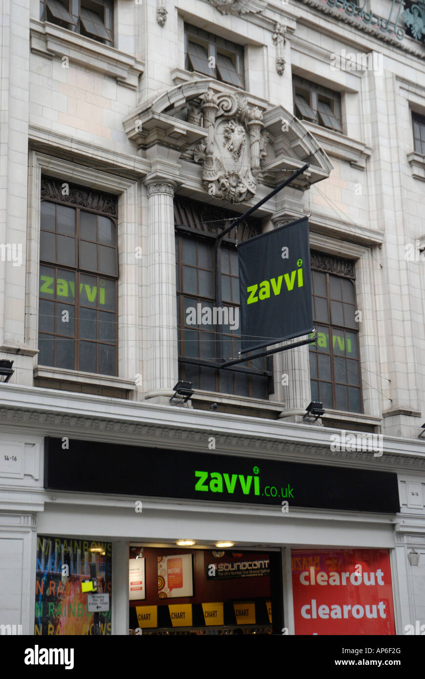 L'Zavvi megastore dans Oxford Street Londres anciennement Virgin Banque D'Images