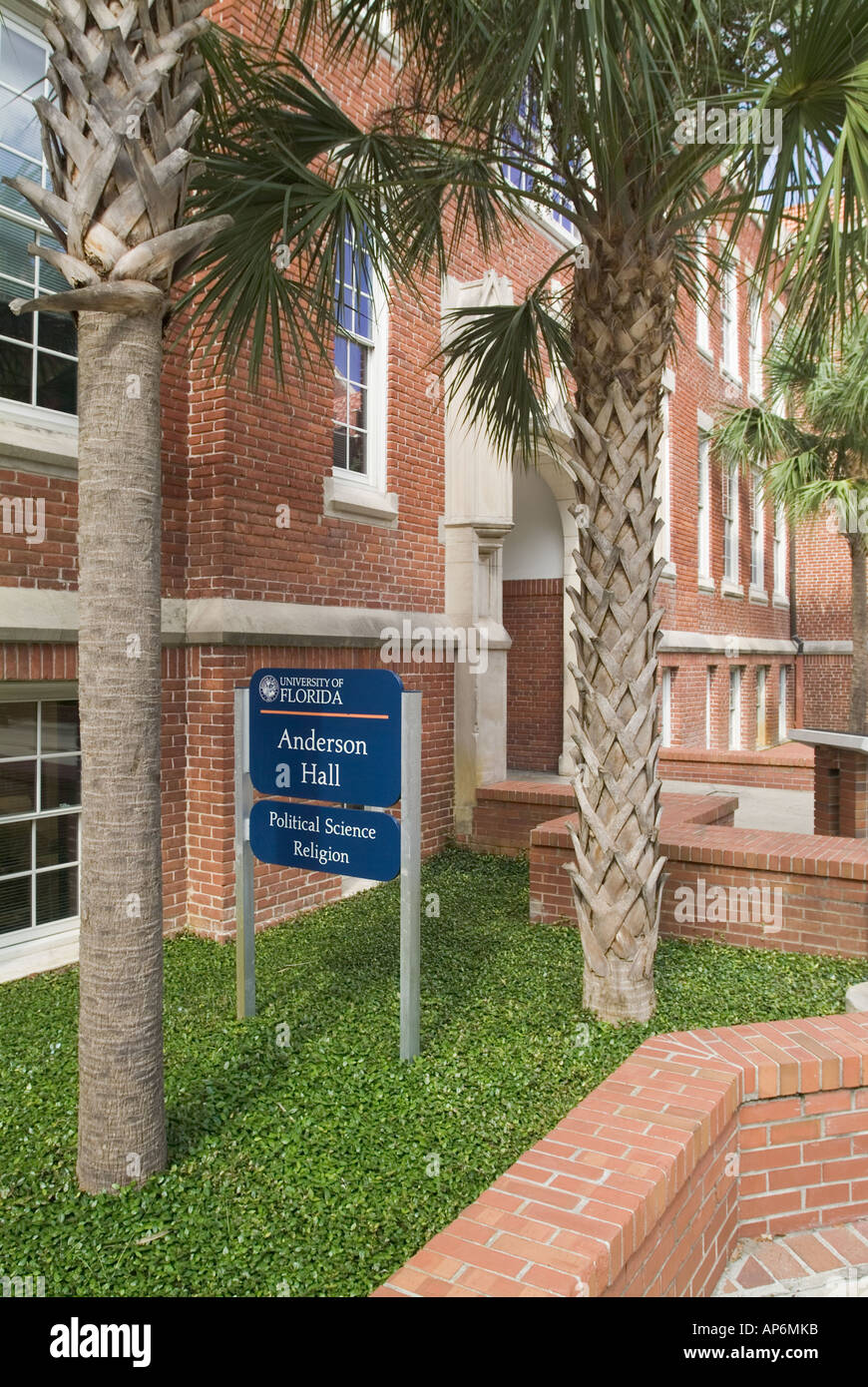 Campus de l'Université de Floride Gainesville FL college school Anderson Hall Building Science politique religion Banque D'Images