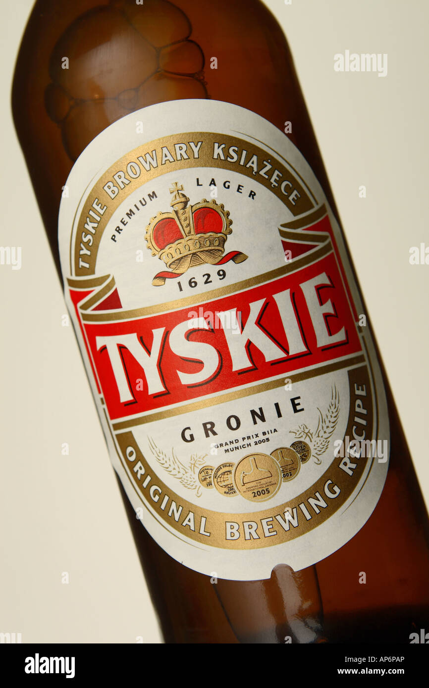 Tyskie lager Beer bottle polonais célèbre marque Editorial Utilisez uniquement Banque D'Images