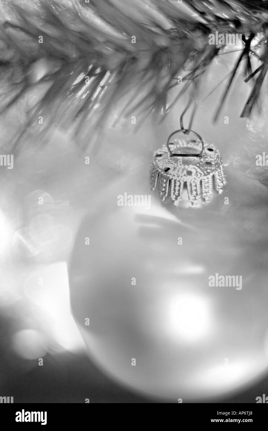 Ornement de Noël en noir et blanc Banque D'Images