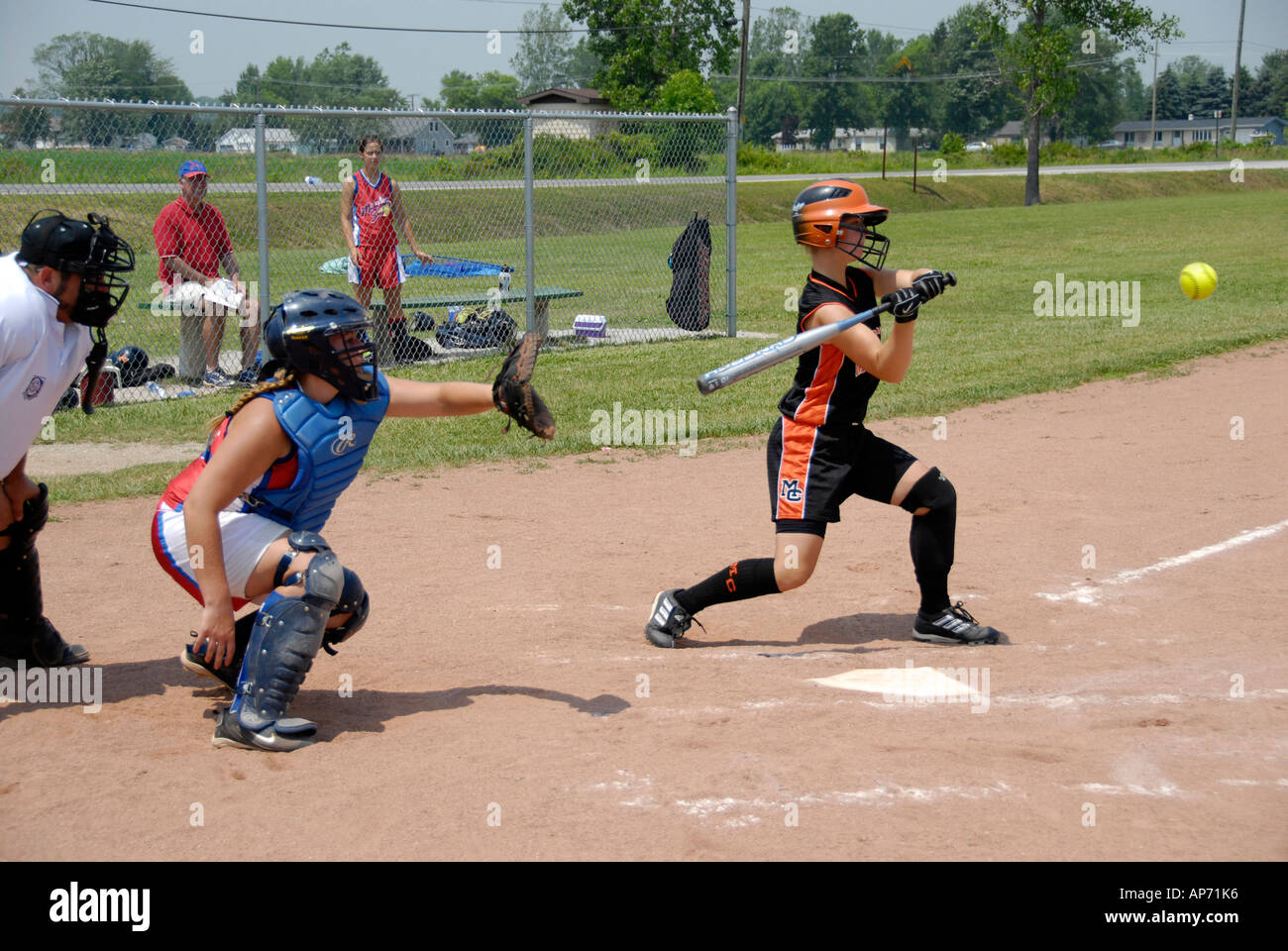 Action de baseball Banque D'Images
